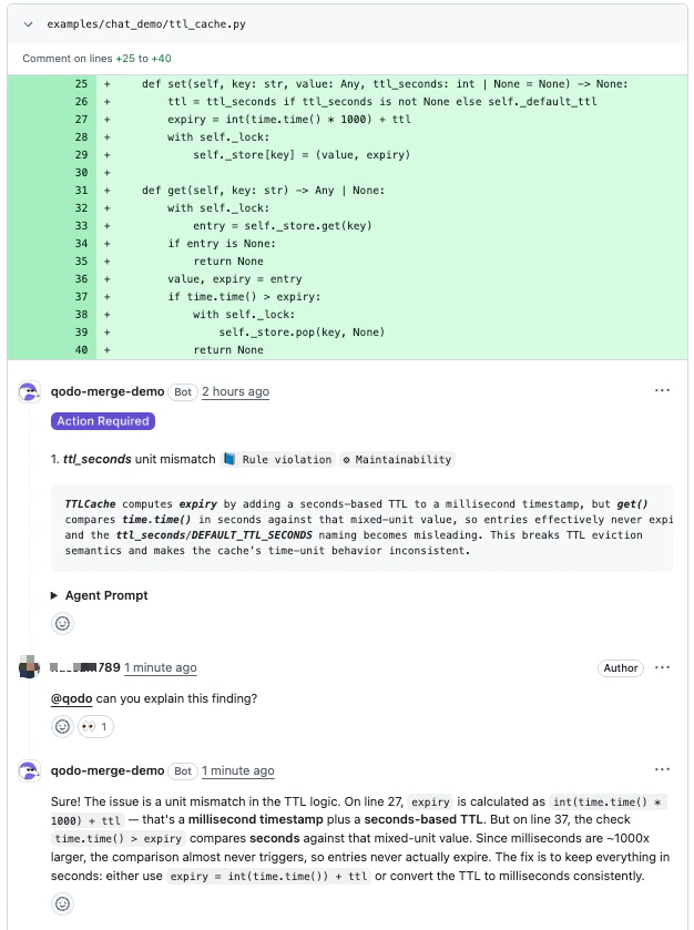 Conversational Chat explain a finding