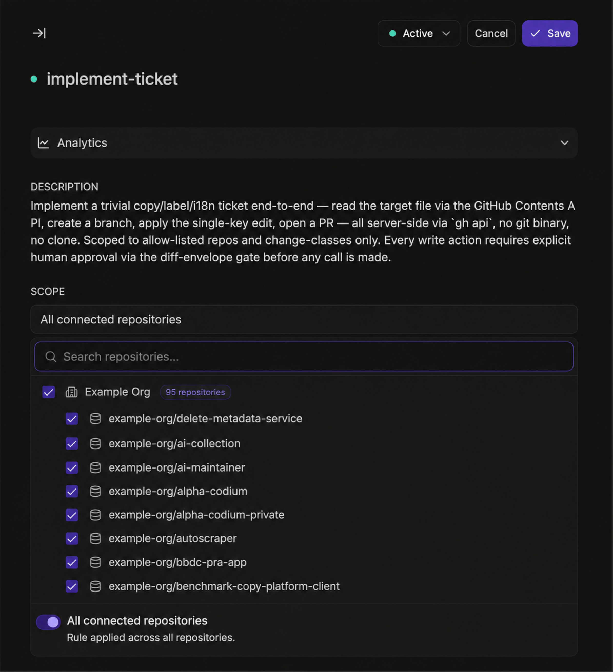 Edit skill associated repositories