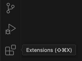 VS Code Activity Bar with Extensions icon highlighted