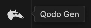 VS Code sidebar tooltip showing Qodo Gen label on hover