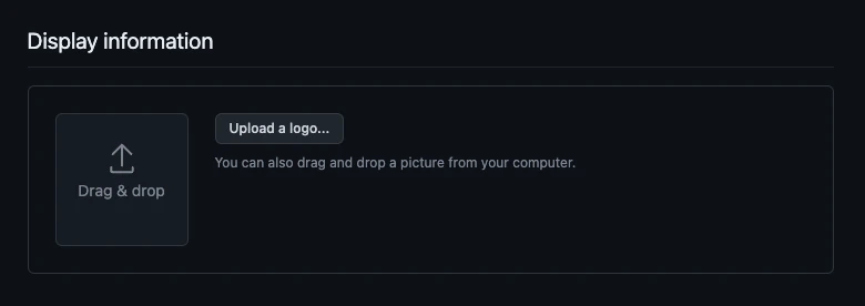 GitHub App logo upload field
