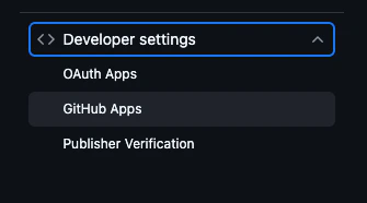 GitHub Developer Settings GitHub Apps page