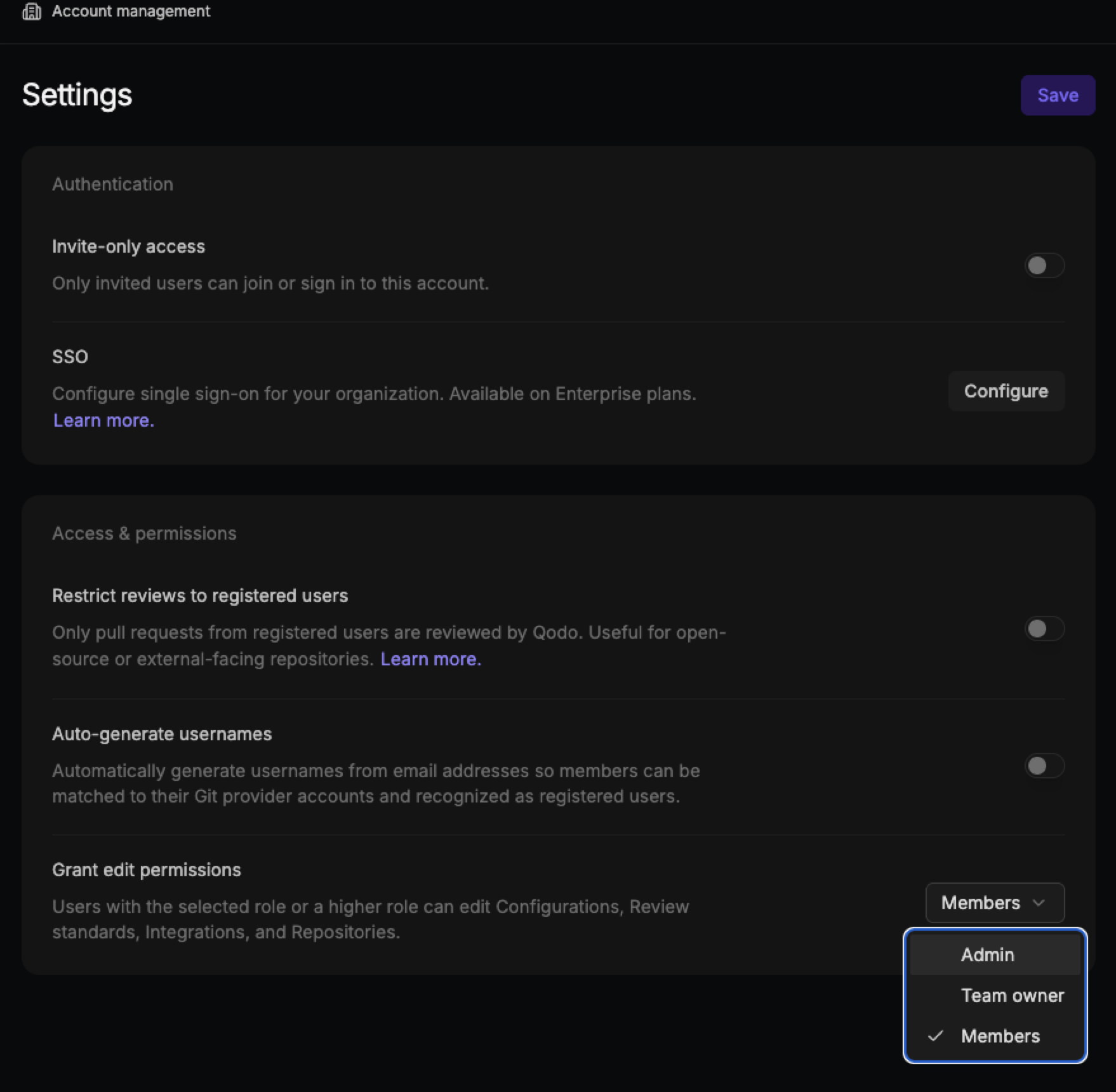 Grant edit permissions