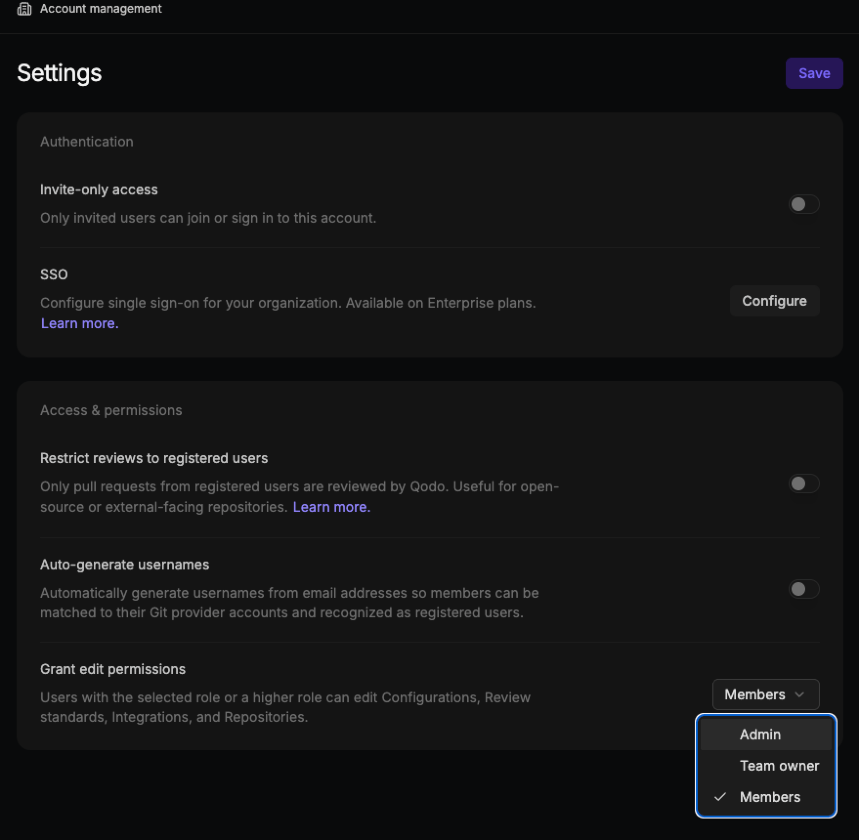 Grant edit permissions