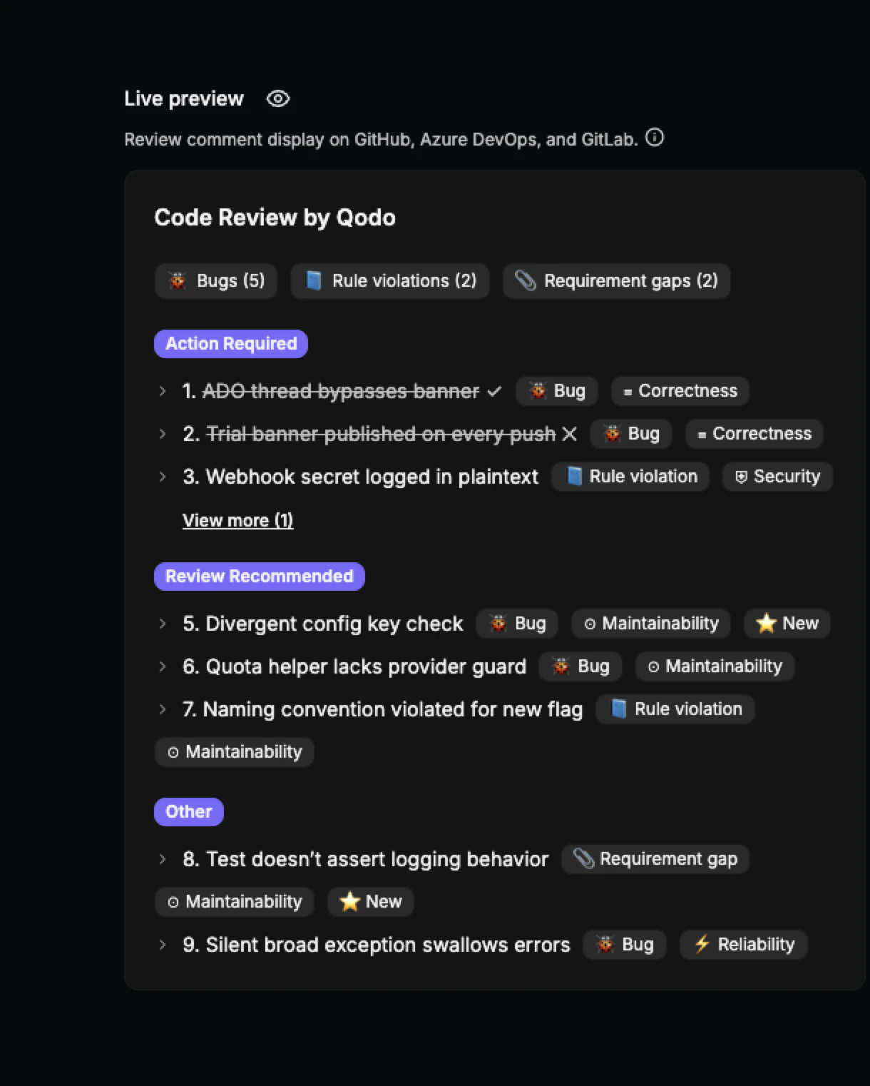 Live preview full view