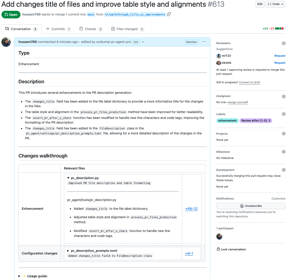 Describe - Qodo Documentation
