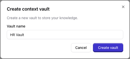 Create new vault