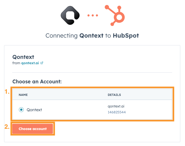 HubSpot Workspace Selection Page