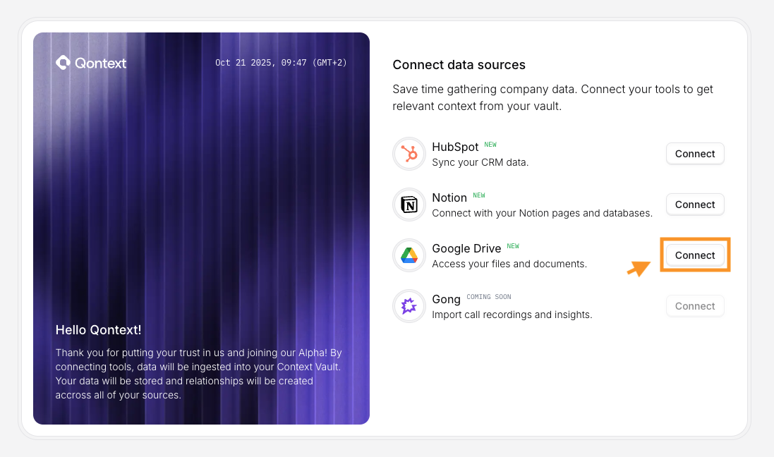 Google Drive OAuth sign-in modal