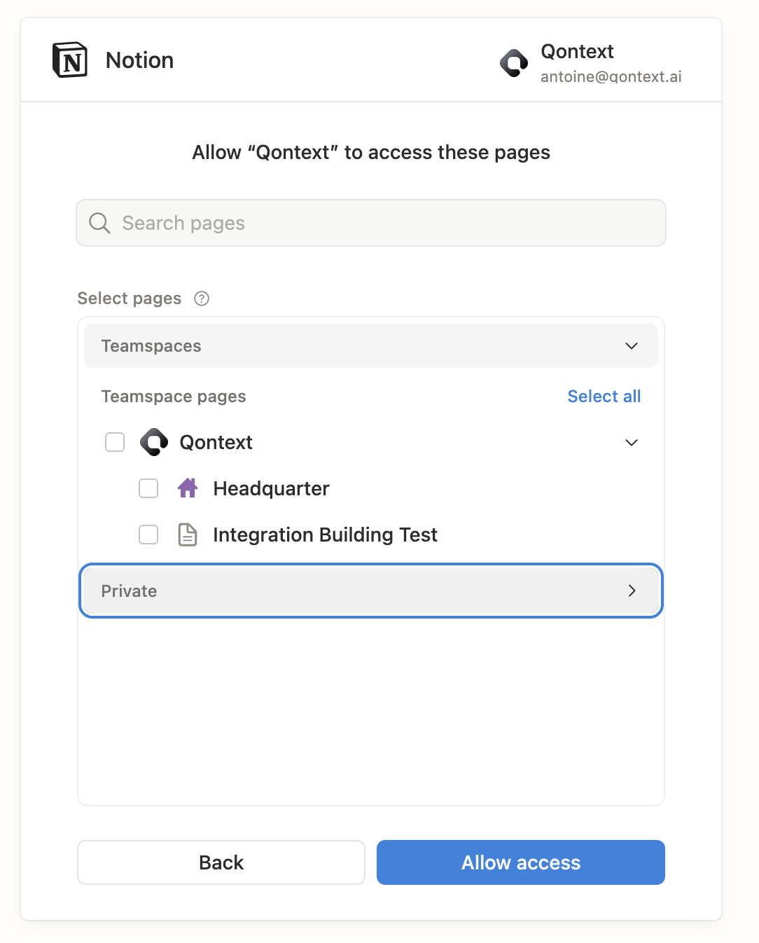Main dashboard interface