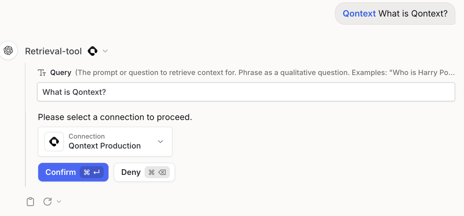 Chat with Qontext context