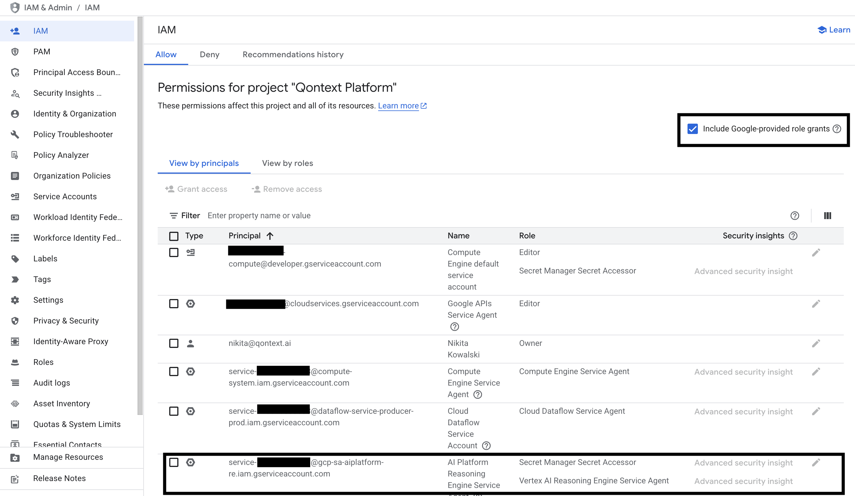 Secret manager account