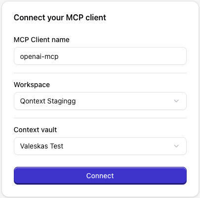Choose vault in Qontext