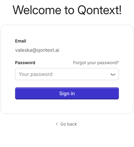 Log in to Qontext