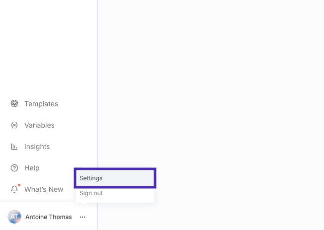 Main dashboard interface