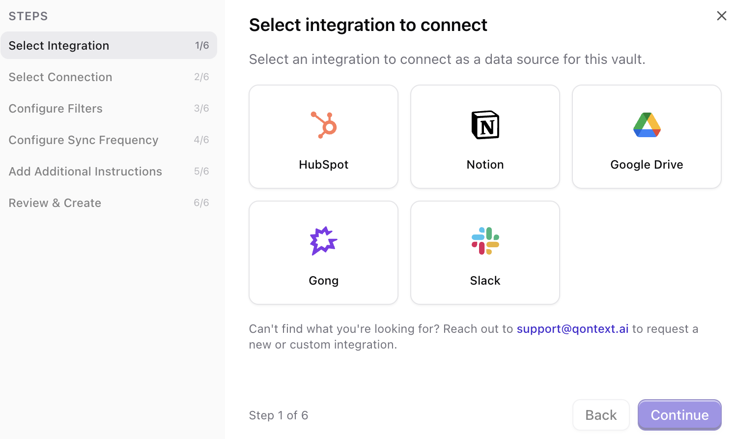 Select Slack from the list of integrations