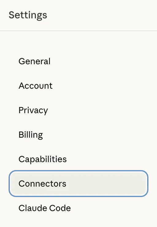 Connectors settings