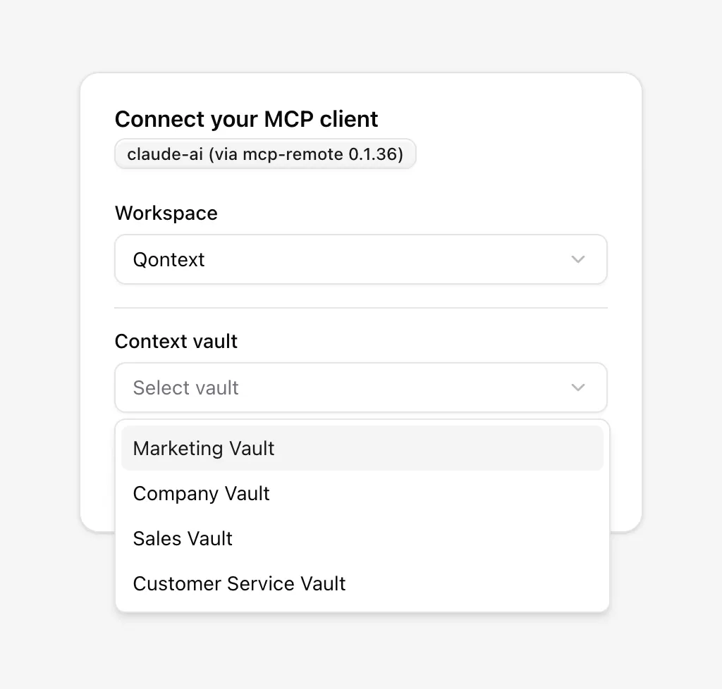Select workspace and vault