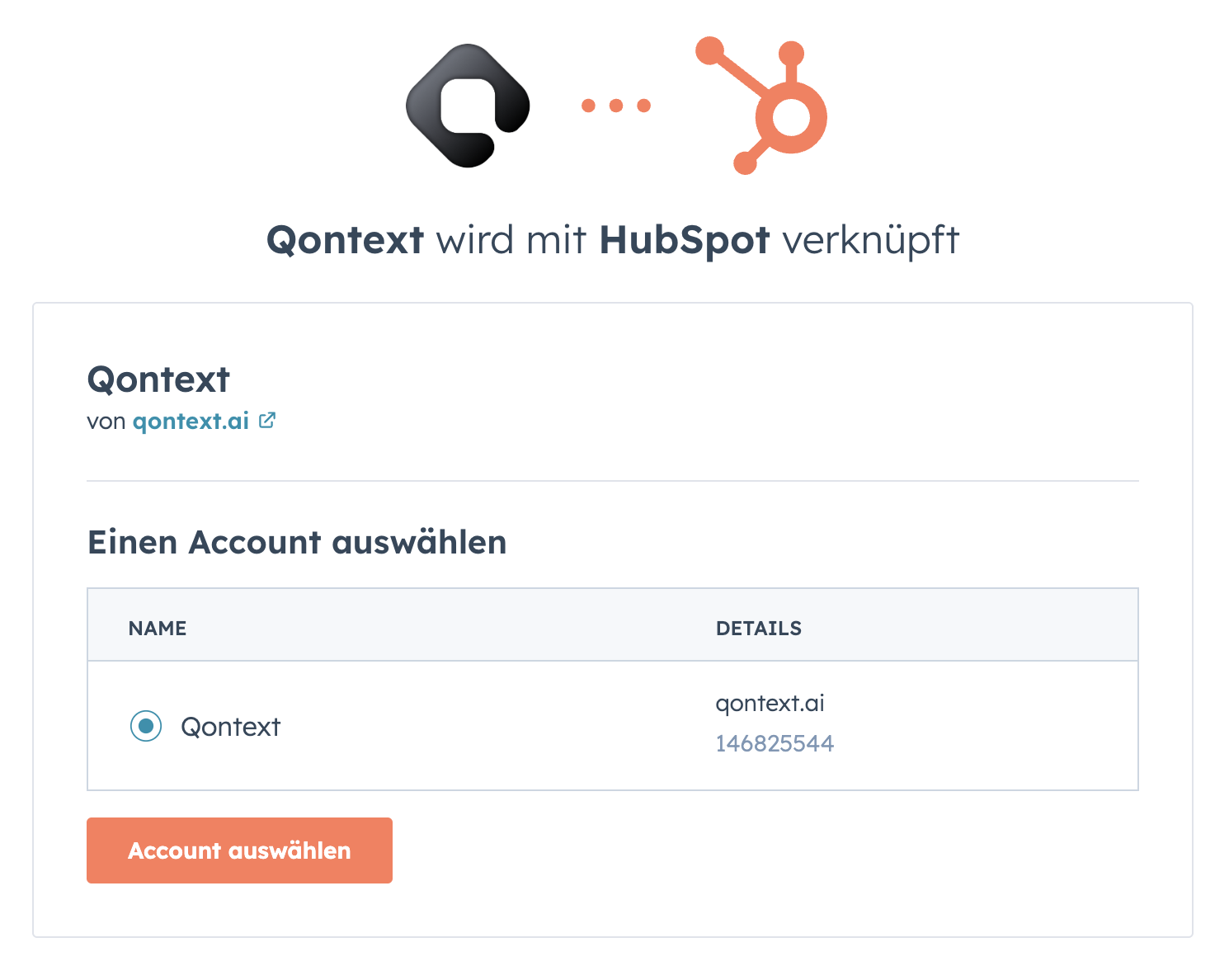 HubSpot Workspace Selection Page