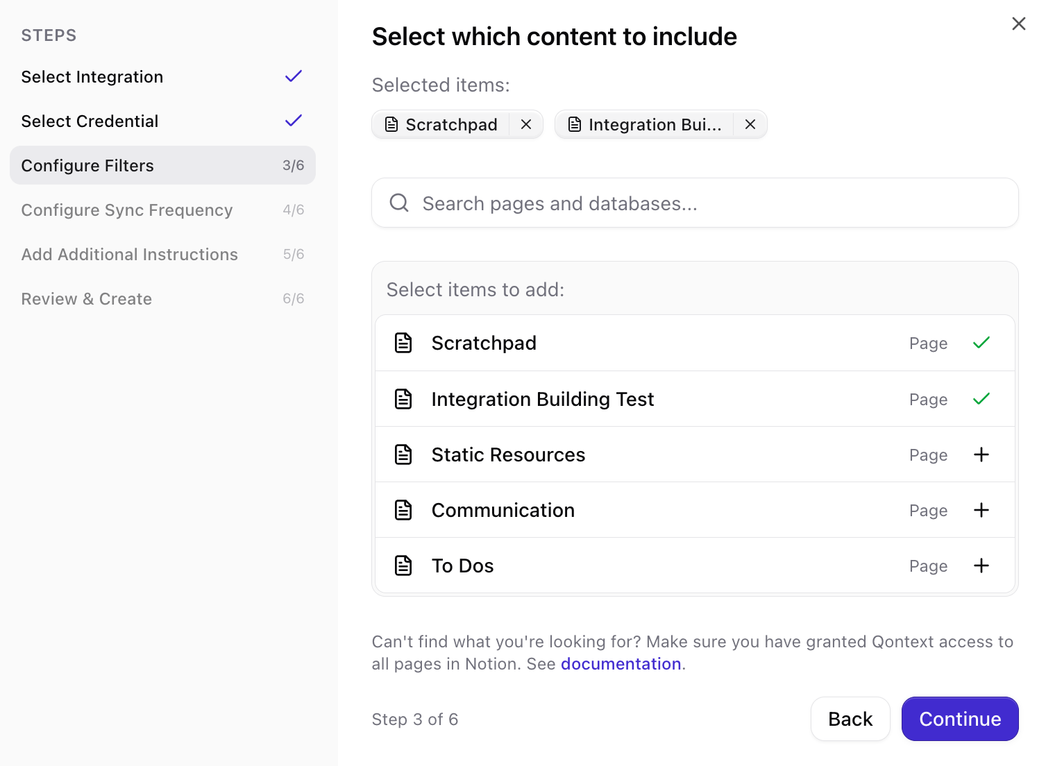 Configure what to sync (Notion filters)