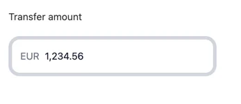 Customized amount field style