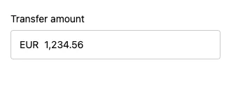 Default amount field style