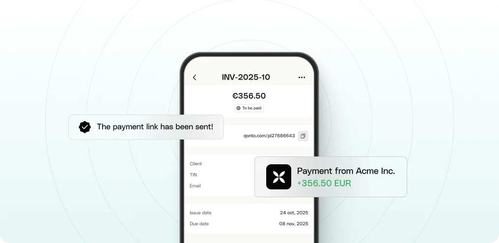 A phone using the payment links feature A phone using the payment links feature