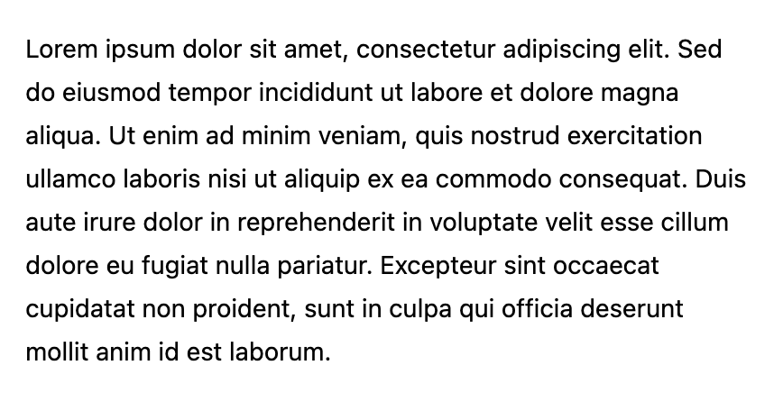 Default text body style