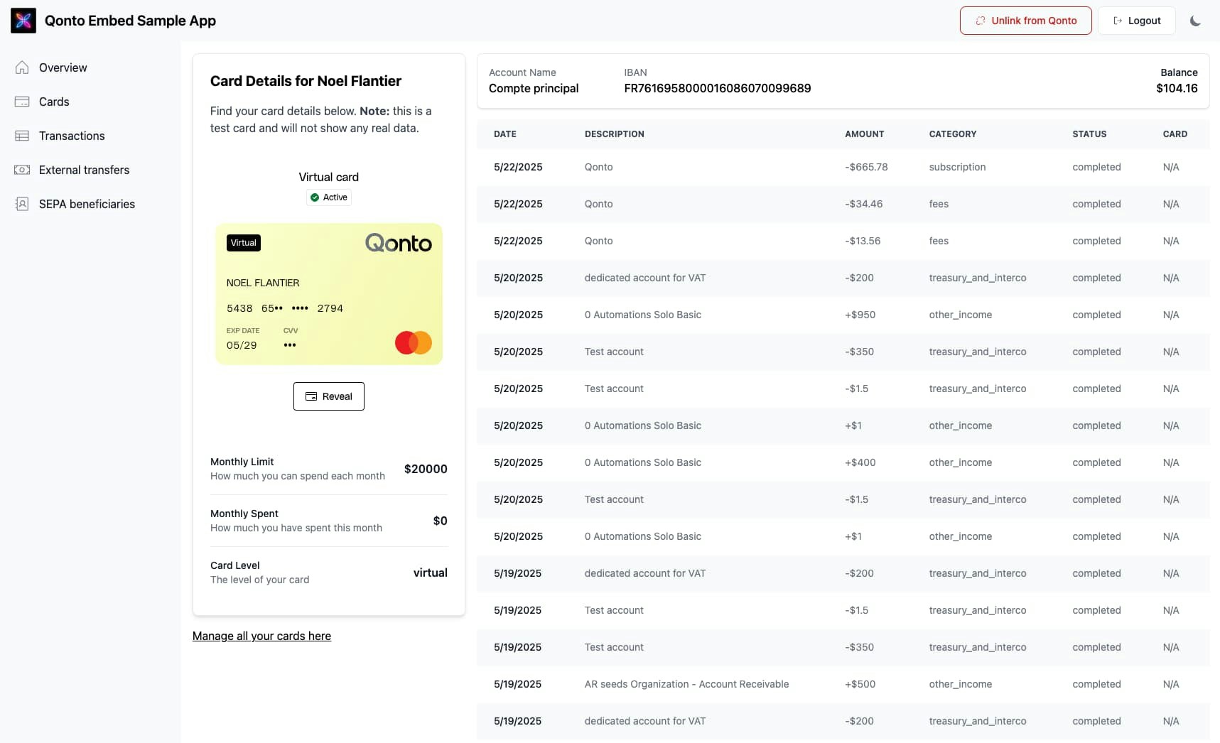 Embed Sample App Preview Light