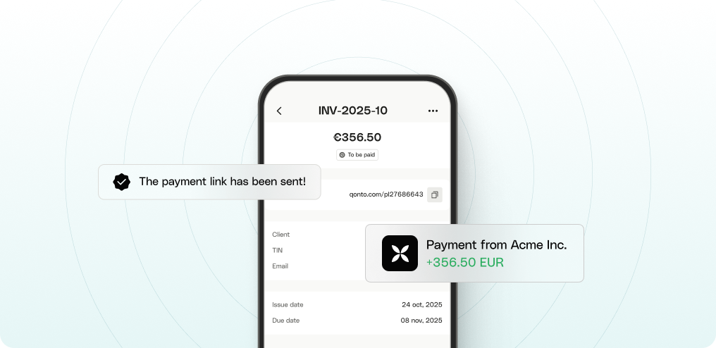 A phone using the payment links feature A phone using the payment links feature