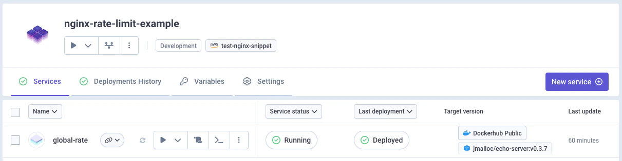 Service initial setup