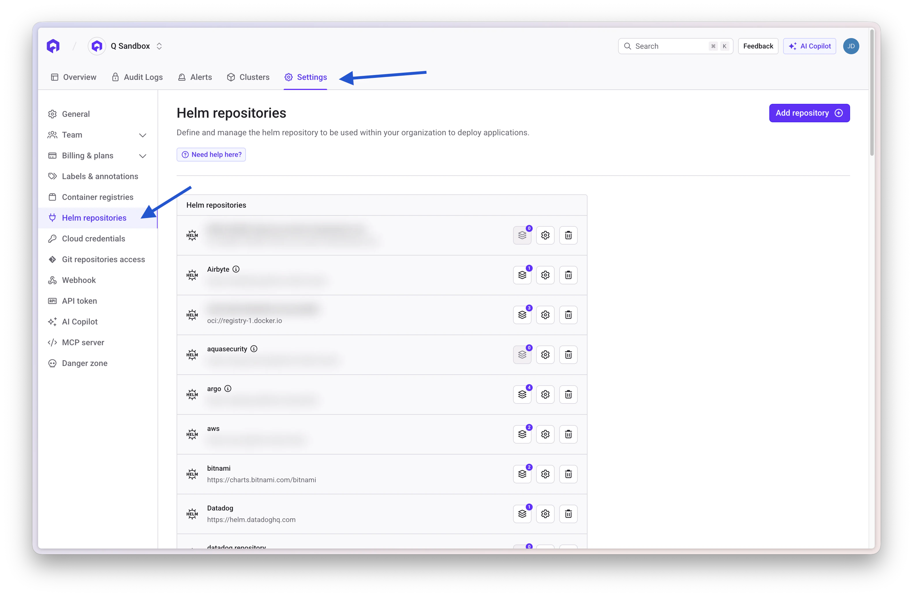 Helm Repository Management