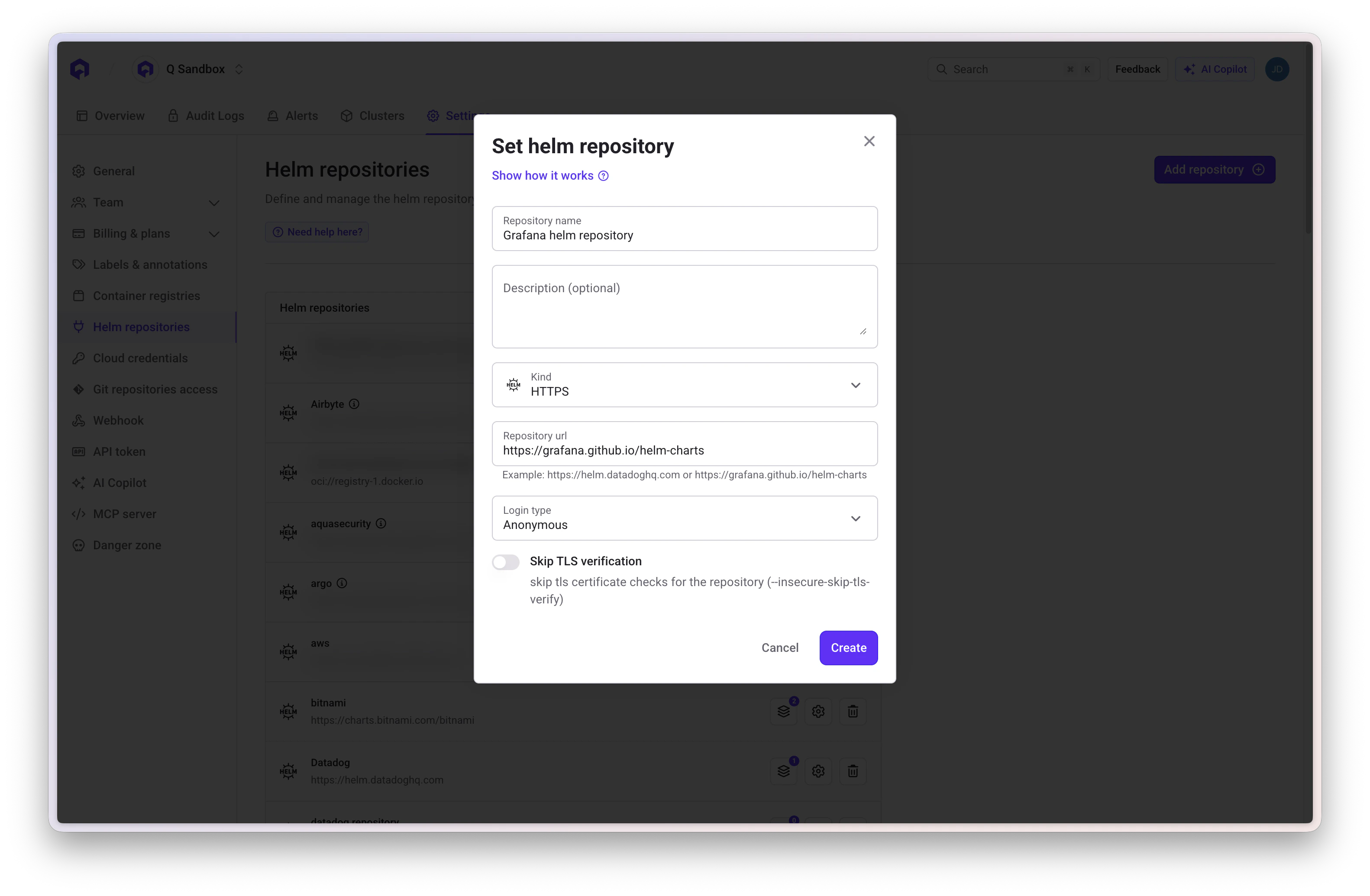 Helm Repository Creation
