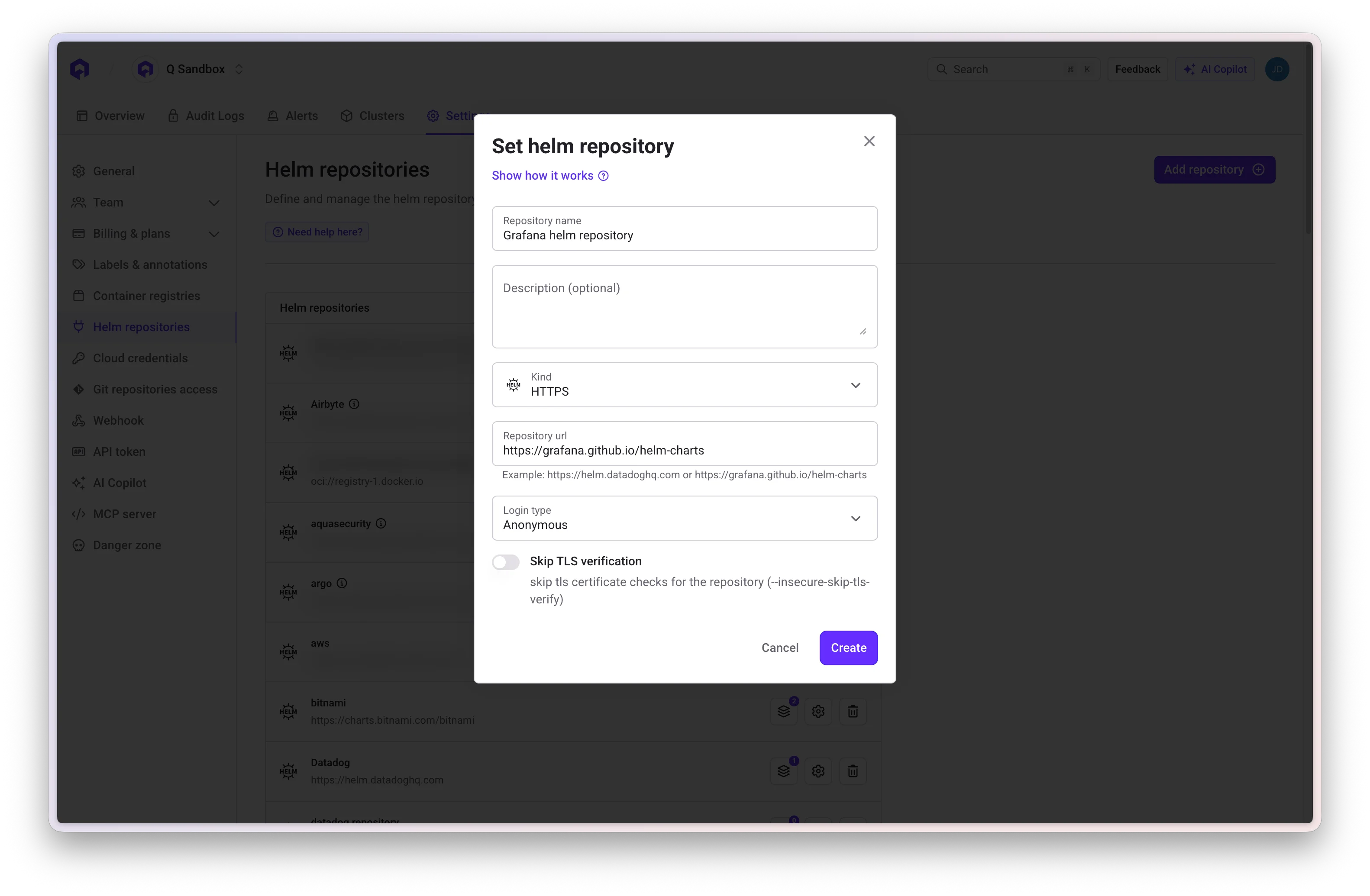 Helm Repository Creation