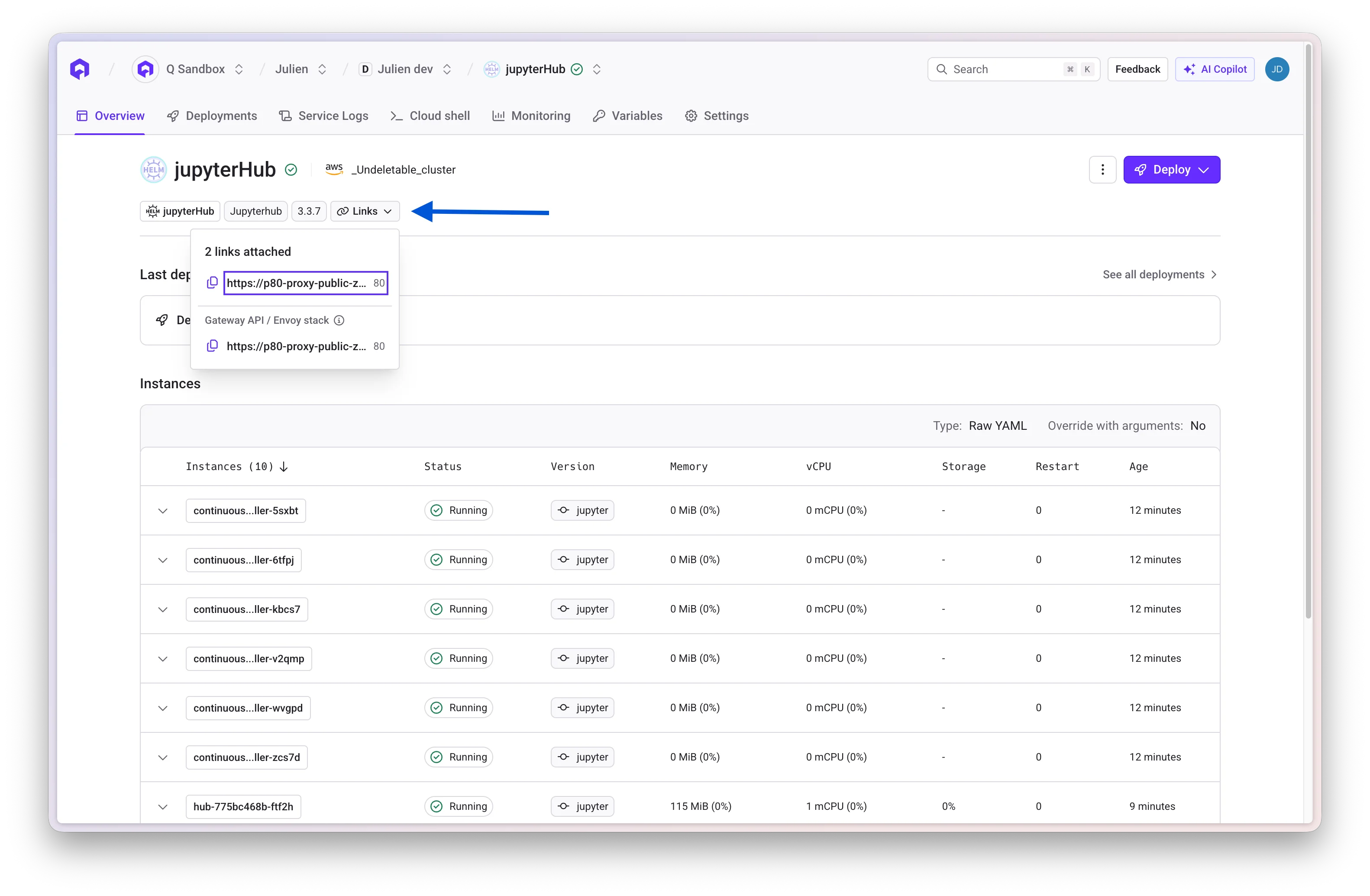 Access JupyterHub link
