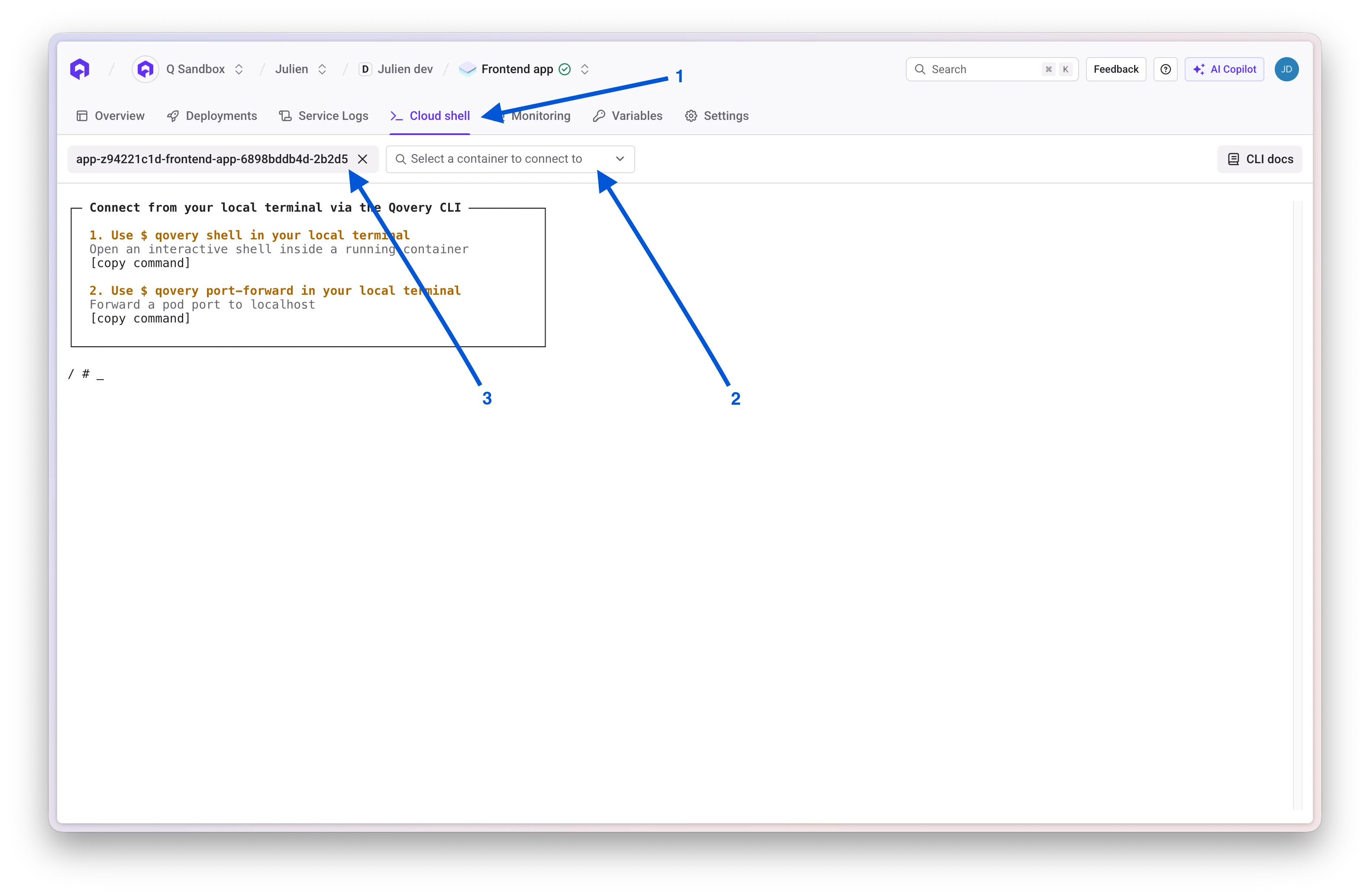 Qovery Cloud Shell