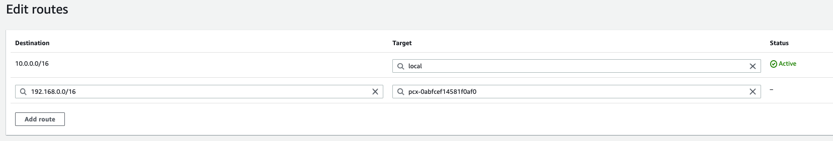 AWS VPC Qovery Route Table add route