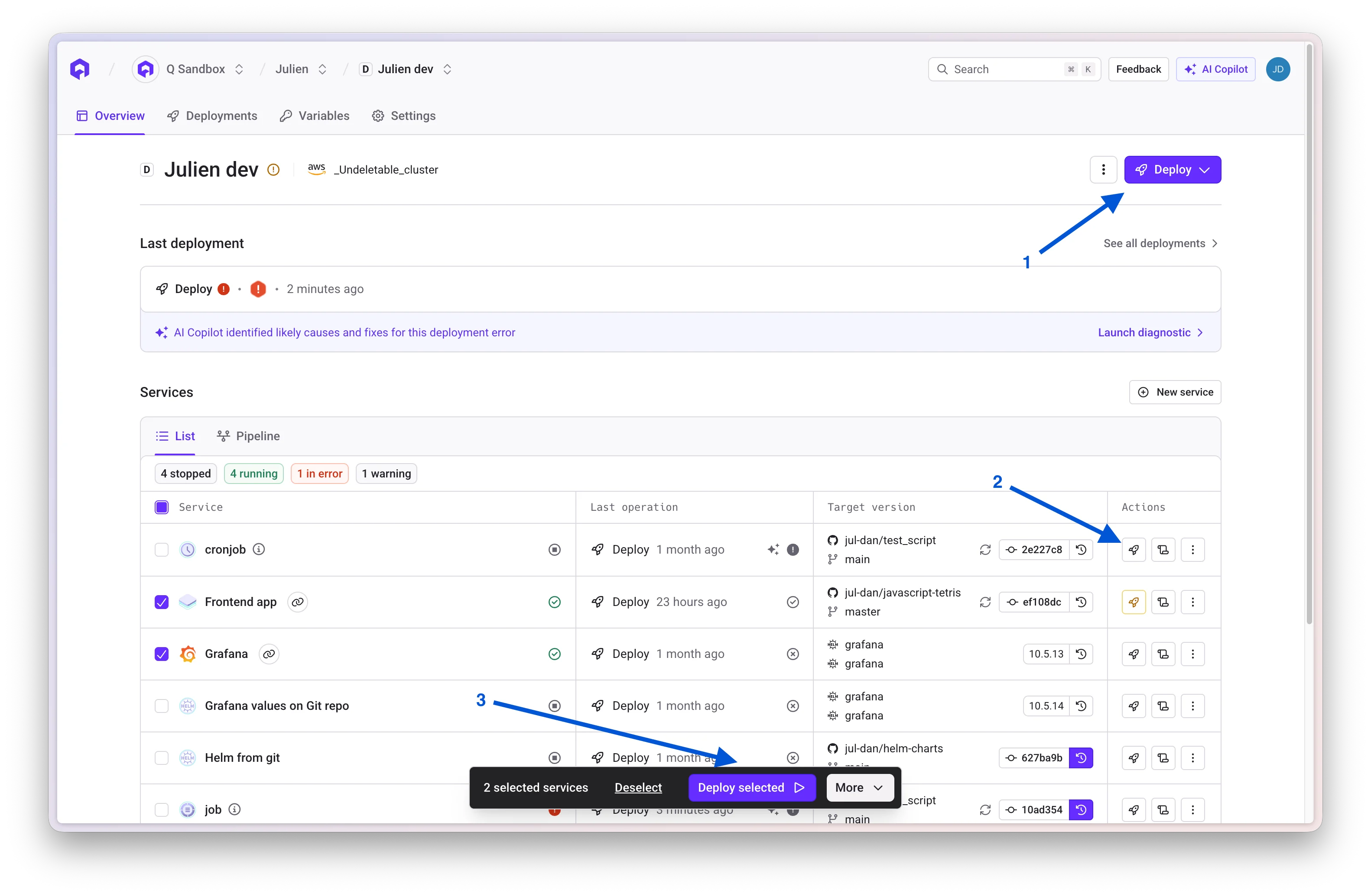 Deployment Actions