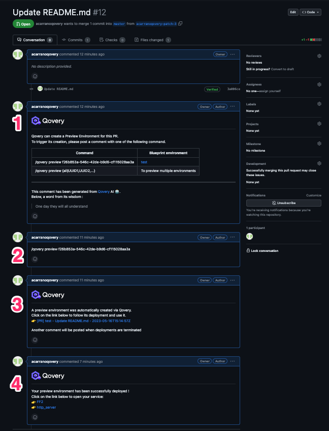 Preview Environment Flow