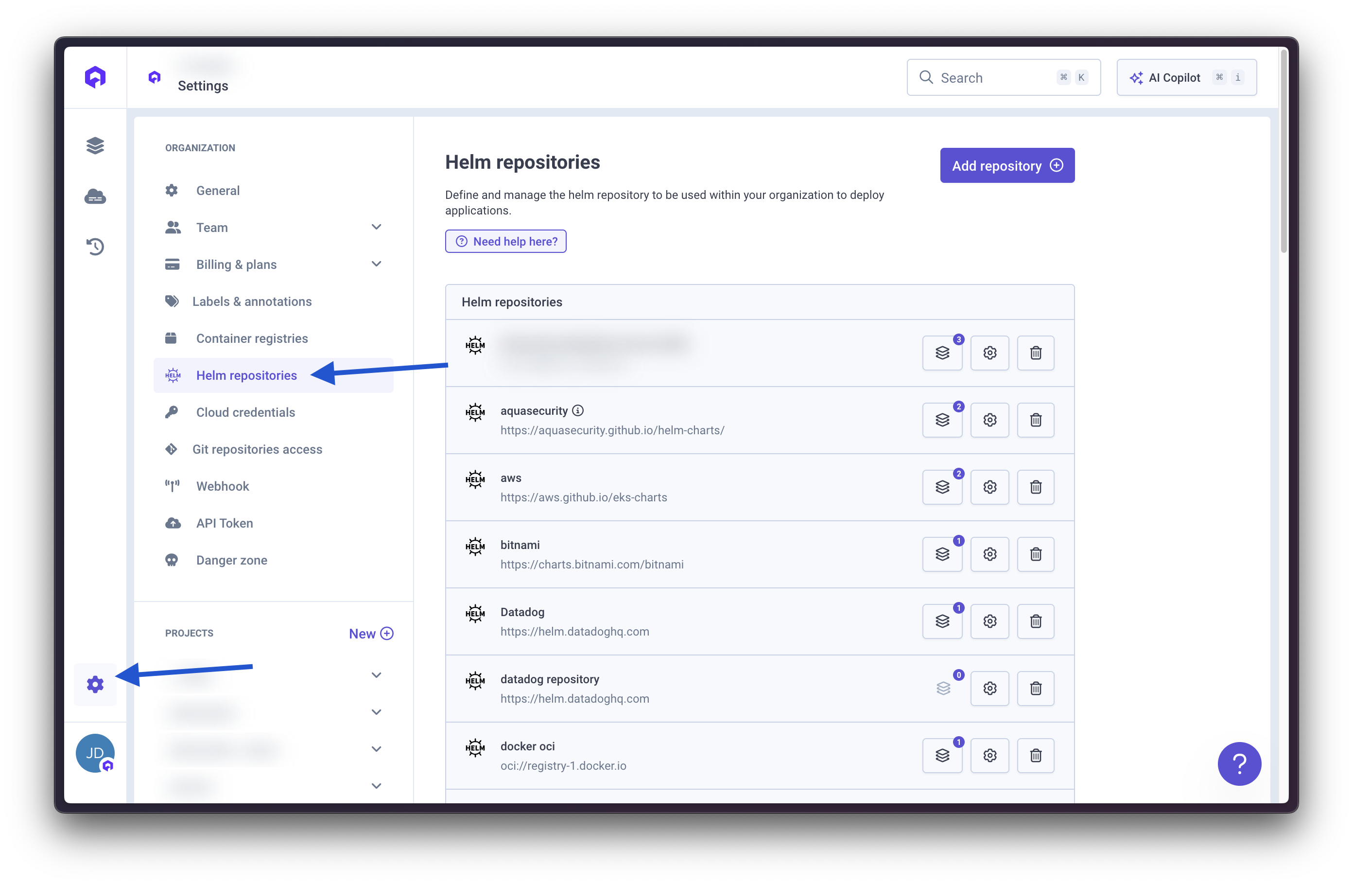 Helm Repository Management