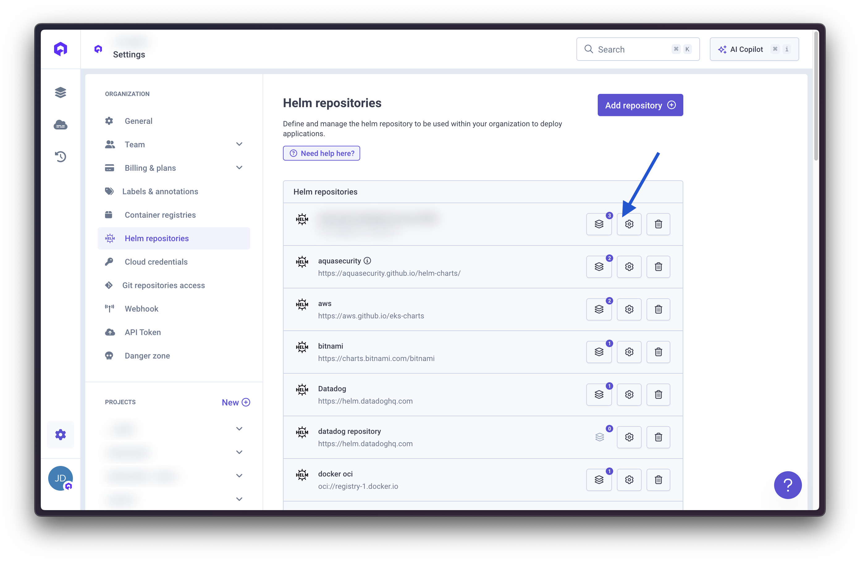 Edit Helm Repository