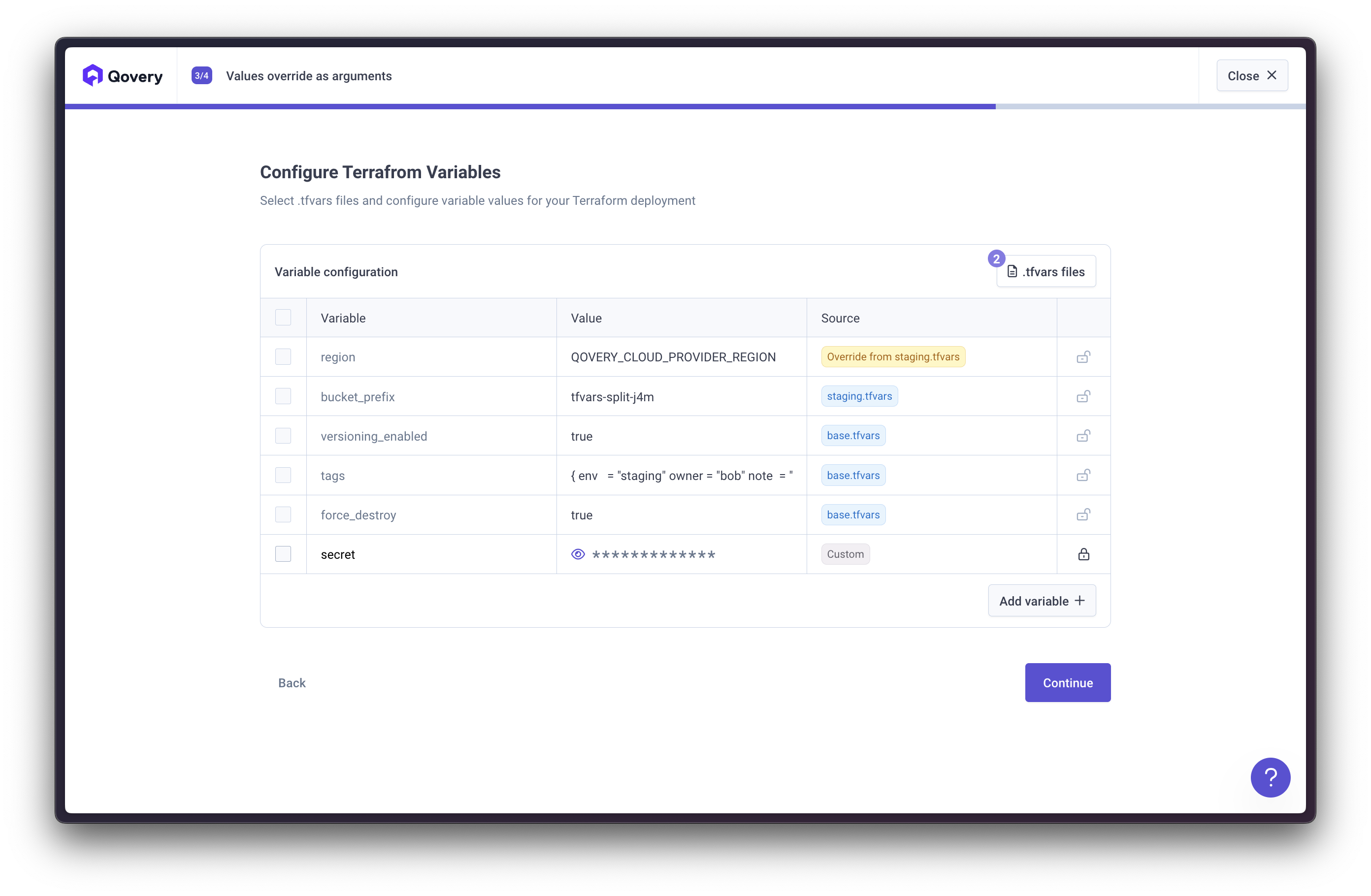 Configure Terraform Variables