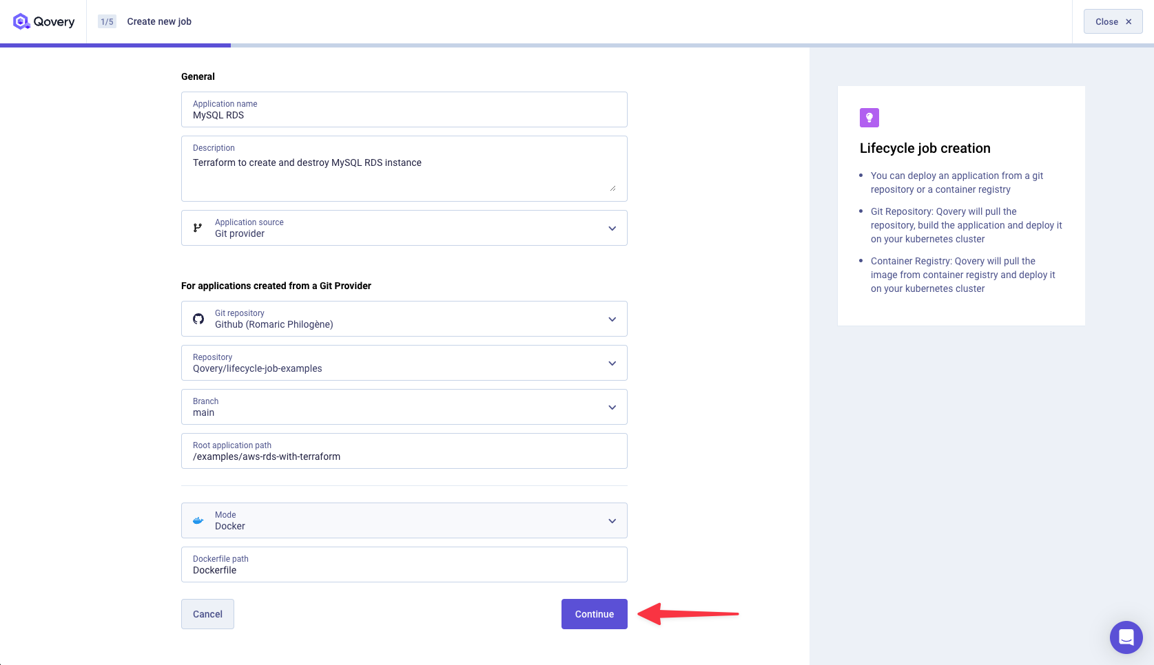 Configure name and repository