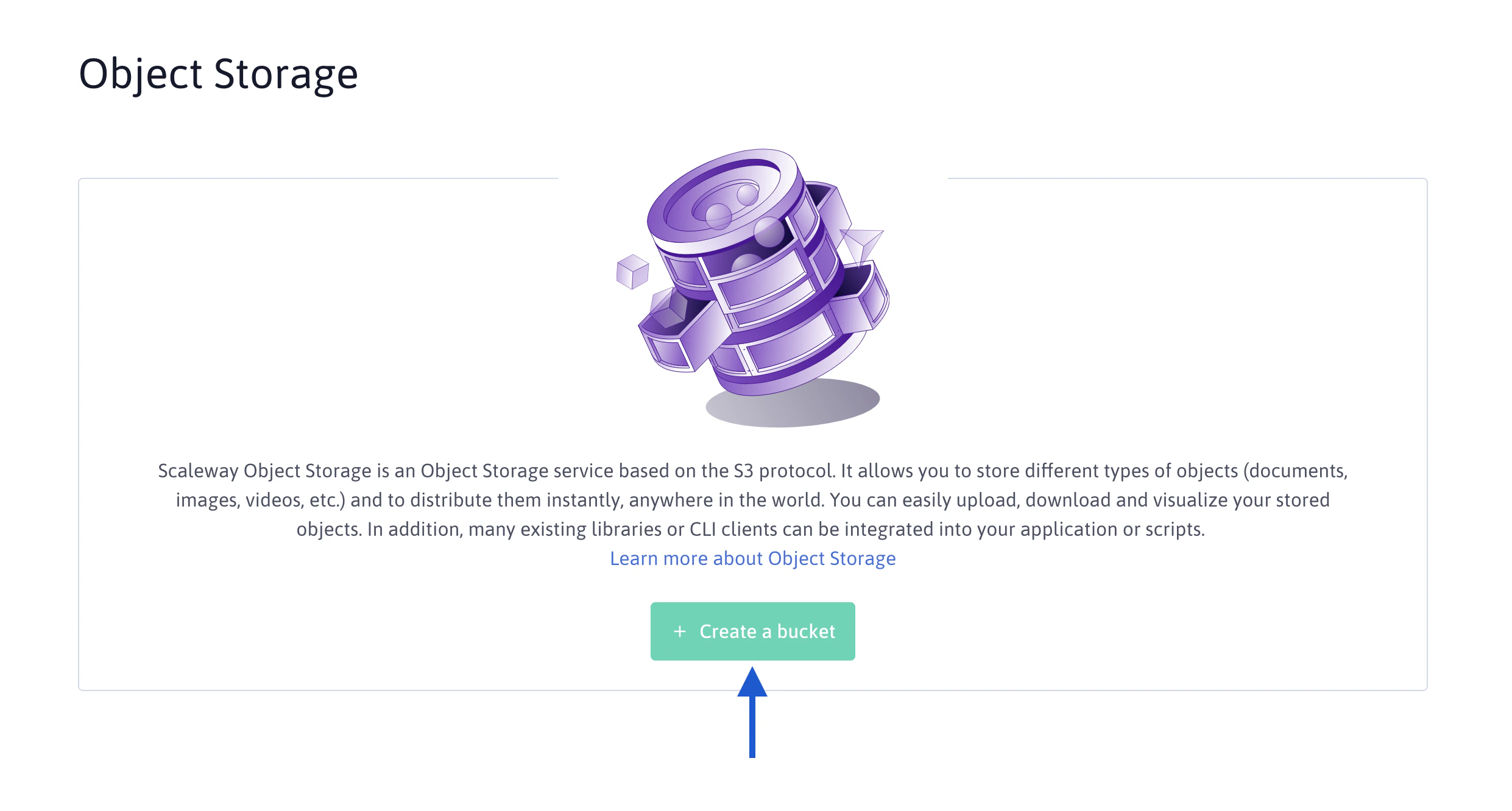 Scaleway bucket creation