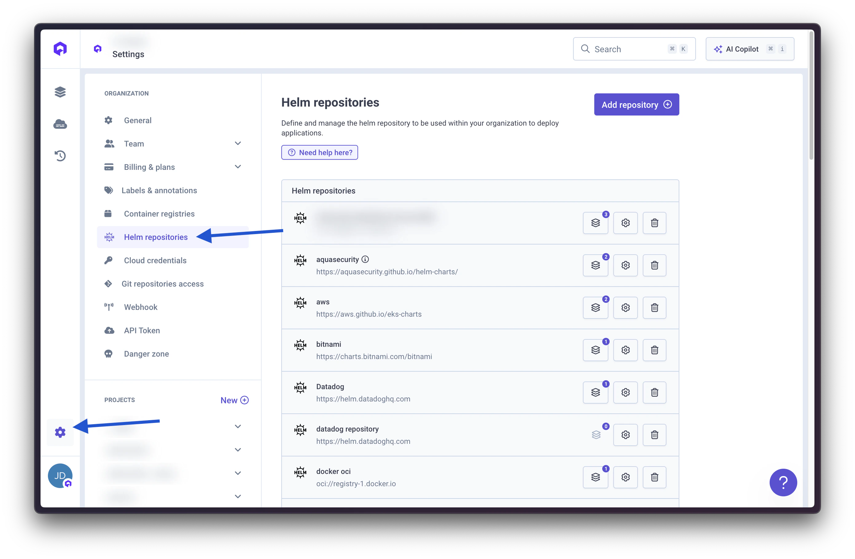 Helm Repository Management