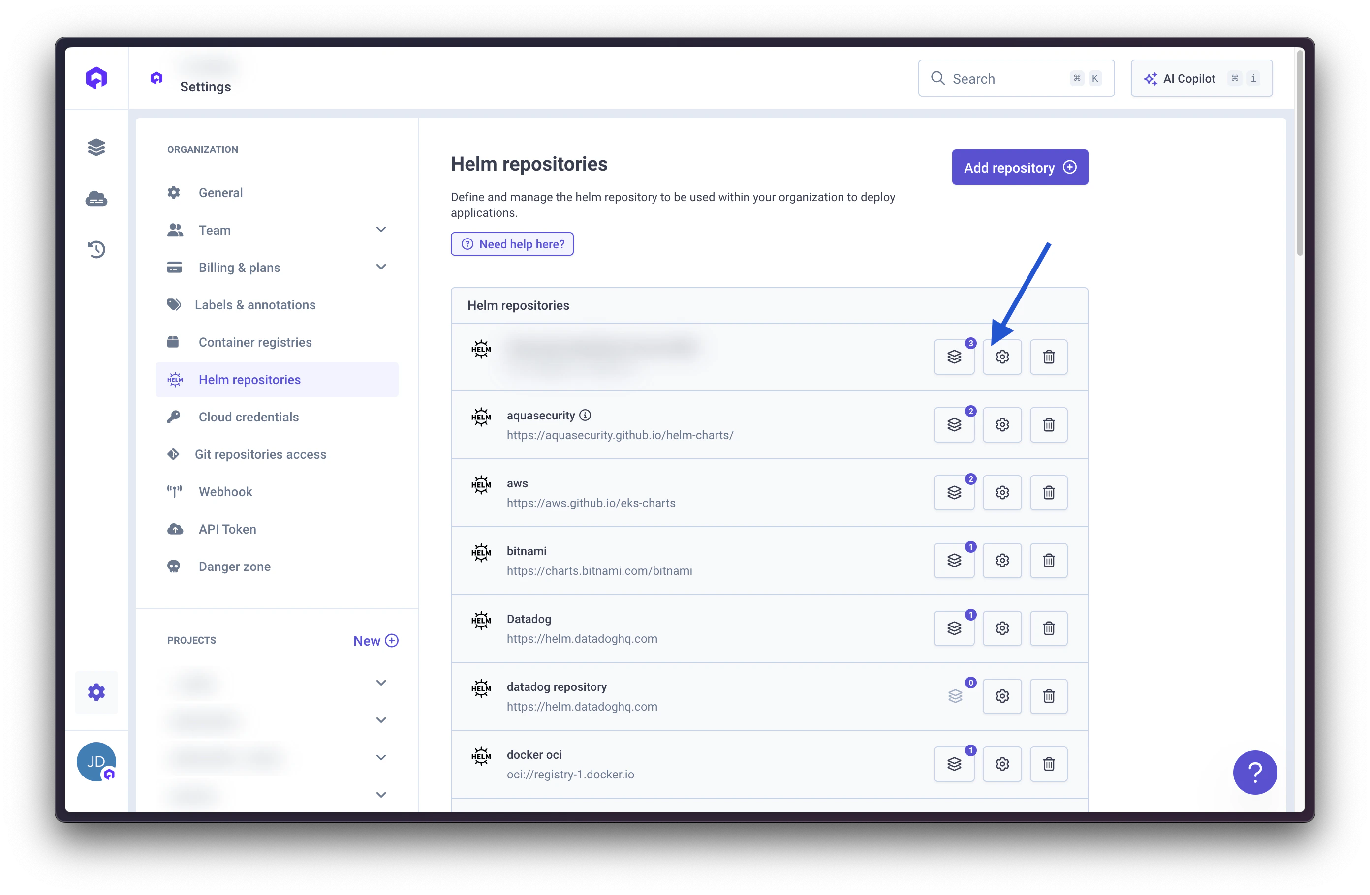 Edit Helm Repository