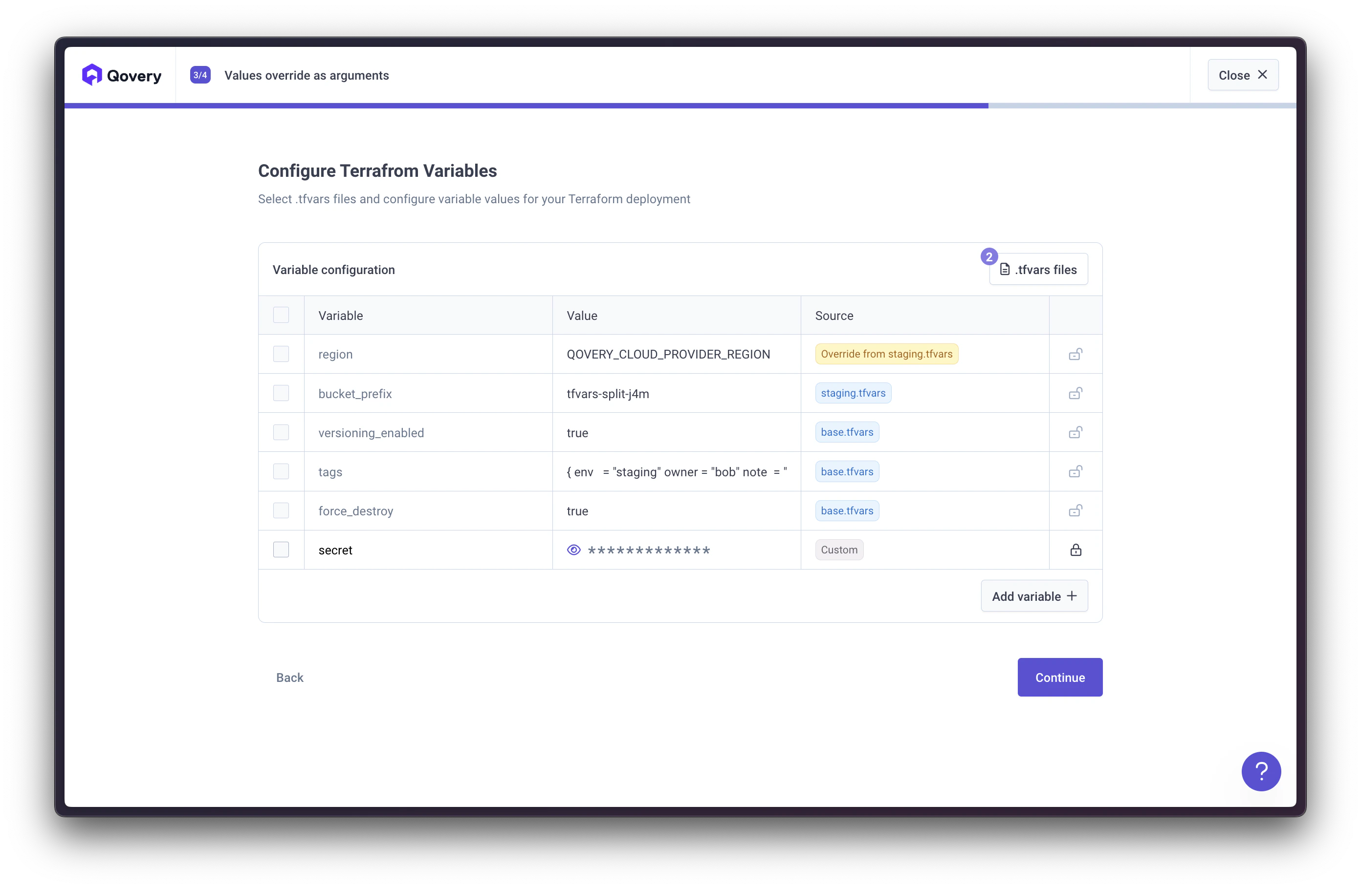 Configure Terraform Variables