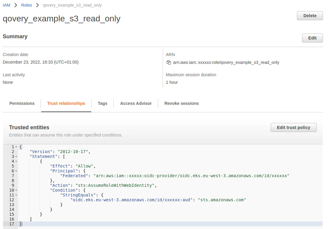 Configure trusted entities