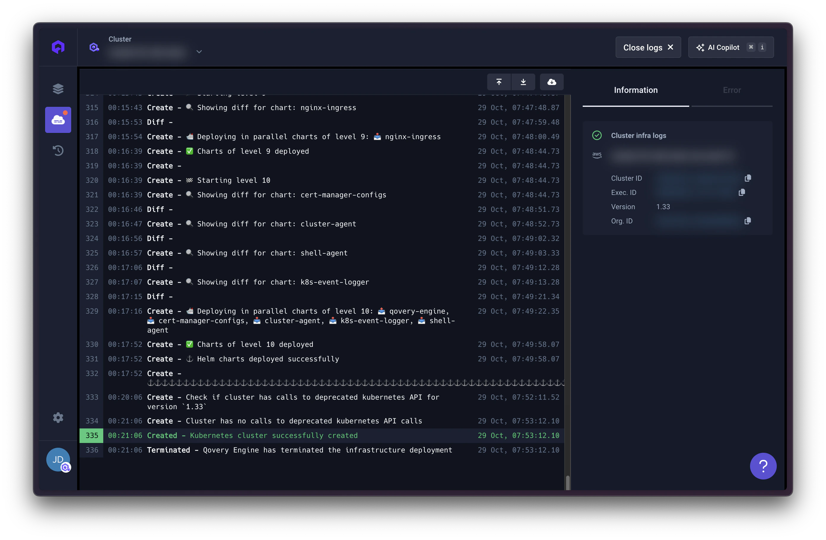 Successful Cluster Logs