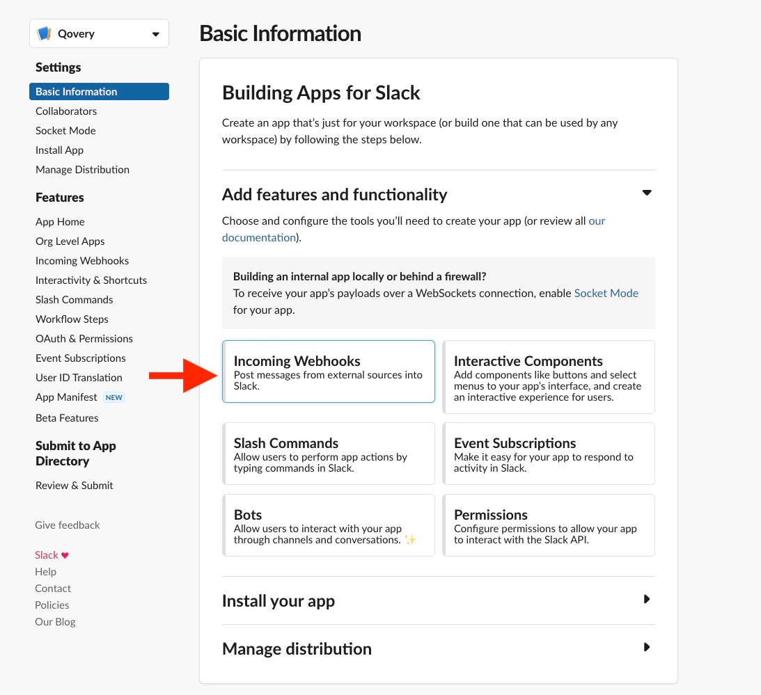 Activate Incoming Webhooks